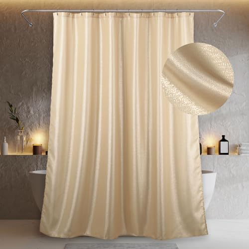 Champagne Gold Glitter Shower Curtain: Waterproof Washable, 78Lx72W