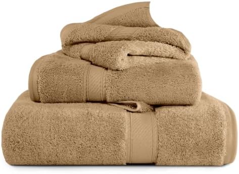 SUPERIOR Egyptian Cotton Ultra Plush & Absorbent, 3 Piece Set, Toast