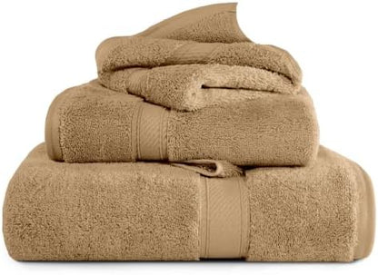 SUPERIOR Egyptian Cotton Ultra Plush & Absorbent, 3 Piece Set, Toast