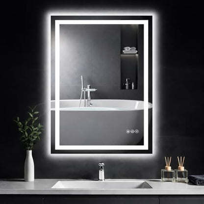 28"x 36" LED Bathroom Mirror with Lights, Backlit & Front Lit Vanity Mirror