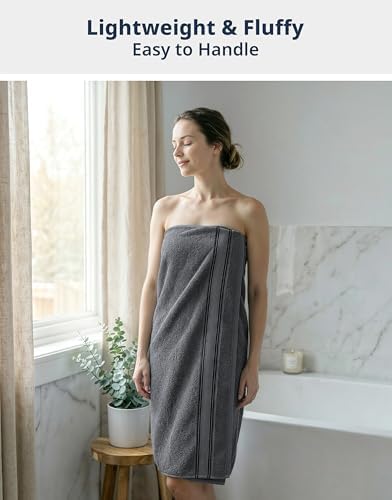 LANE LINEN Towel Set for Bathroom 18 Piece Soft Absorbent - Cool Grey