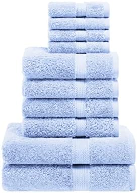 SUPERIOR Egyptian Cotton Ultra Plush & Absorbent, 10 Piece Set, Light Blue
