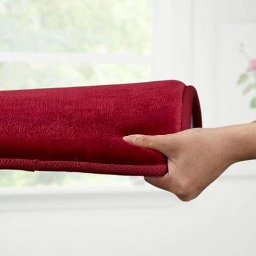 Memory Foam Bath Mat Non Slip Absorbent Super Cozy Velvet Bathroom Rug Carpet (17 inches X 24 inches, Red)