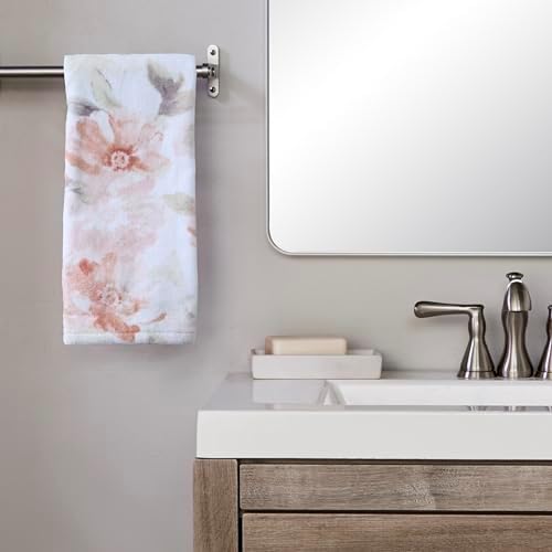 SKL Home Misty Floral Hand Towel Set-2pc, 100% Cotton, Blush