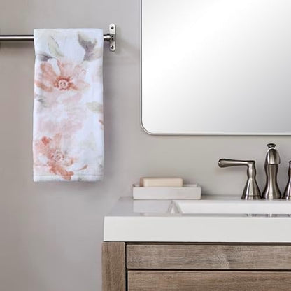 SKL Home Misty Floral Hand Towel Set-2pc, 100% Cotton, Blush