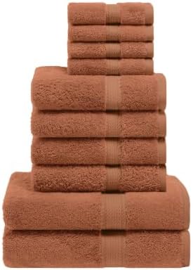 SUPERIOR Egyptian Cotton Ultra Plush & Absorbent, 10 Piece Set, Rust