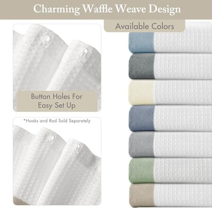 Madison Park Spa Waffle Shower Curtain for Bathroom, 72 x 72, Taupe