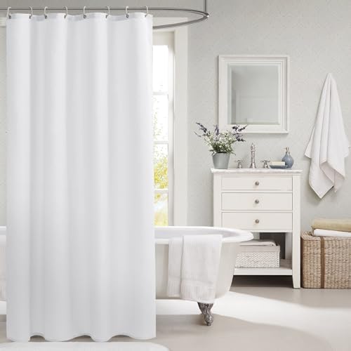 Nasitos Fabric Shower Curtain Liners with Magnets 2 Pcs 54X78 Inch White