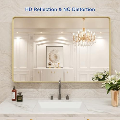 WEER Gold Bathroom Vanity Mirror 48X30 Inch