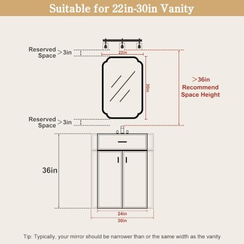 WallBeyond 22" x 30" Wood Mirror Rounded Corner Arch Wall Mirror with Wood Frame for Entryway, Living Room or Bedroom Home Decor [22" x 30" Walnut Color]