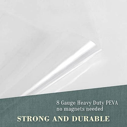 No Hook PEVA Shower Curtain or Liner, Standard Size 71 x 74, Clear
