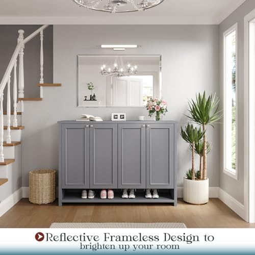 Frameless Bathroom Mirror 32"x48", Beveled Bathroom Mirror