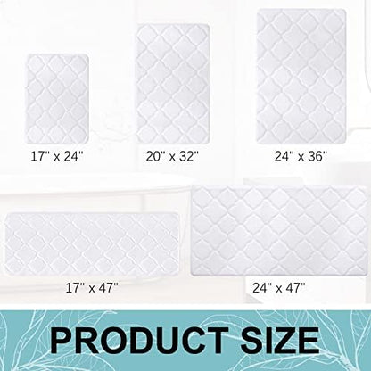 OLANLY Memory Foam Bath Mat Rug 24x16, Ultra Soft and Absorbent Bathroom Rugs, Non-Slip, Comfortable, Machine Washable Bath Carpet for Bathroom Floor, Tub, Shower and Home Decor Accessories, White