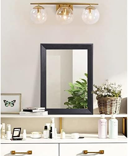 AAZZKANG Wall Mirror Black Wood Framed Rectangle Mirrors for Wall 16"x12"