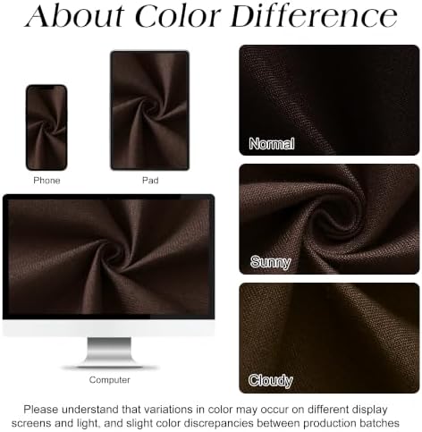 Naturoom Linen Shower Curtain 96 Inch Long for Bathroom Coffee Brown