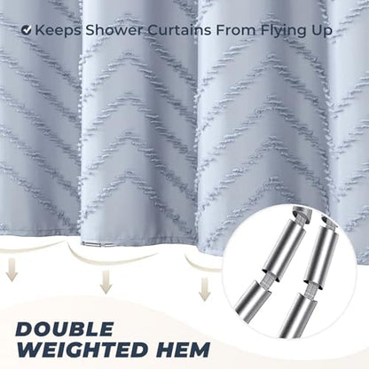 Fog Blue Boho Fabric Shower Curtain 72 x 78 Inches