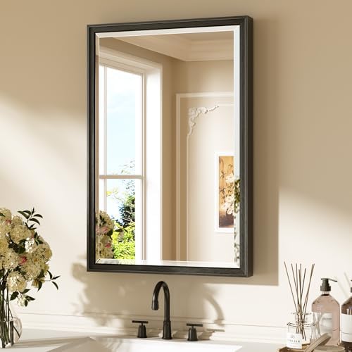 Keonjinn Black Framed Bathroom Mirrors for Over Sink 20" x 30", Aluminum