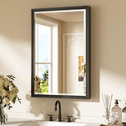 Keonjinn Black Framed Bathroom Mirrors for Over Sink 20" x 30", Aluminum