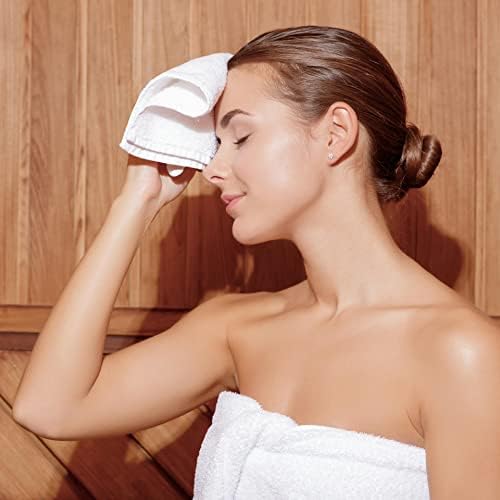 Towel and Linen Mart 100% Cotton - 24 PK Wash Cloth Set - White Color Flannel Face Cloths, Highly Absorbent and Soft Feel Fingertip Towels (White, Pack of 24)
