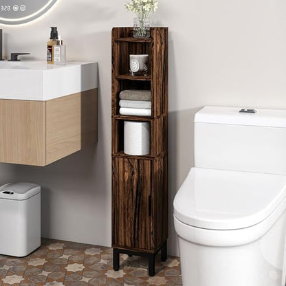 Slim Bathroom Storage Cabinet Narrow Corner Cabinet for Toilet Paper
