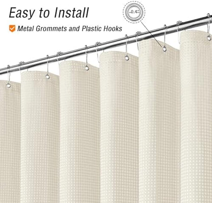 Gibelle Small Stall Ivory Fabric Shower Curtain, 36 x 72