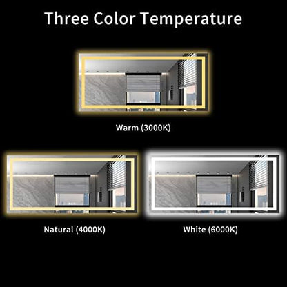 LOAAO 72"X32" LED Bathroom Mirror with Lights, UL Listed