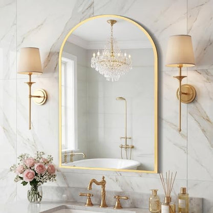 Sweetcrispy 22"x30" Arched Bathroom Mirror, Bathroom Mirrors for Over Sink