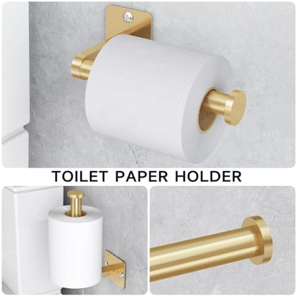 KLJKPA Bathroom Accessories Set, 4-Piece Gold Bathroom Hardware Set