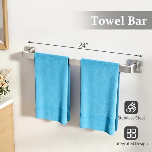 STWWO 10-Piece Bathroom Accessories Hardware Set Brushed Nickel
