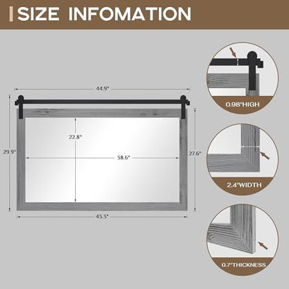 COGOOD Farmhouse Bathroom Mirrors for Over Sink - 30 x 45 Grey