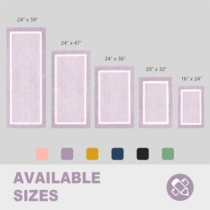 CozeCube Lavender Bath Mat 47"x24" Non Slip Washable Rug