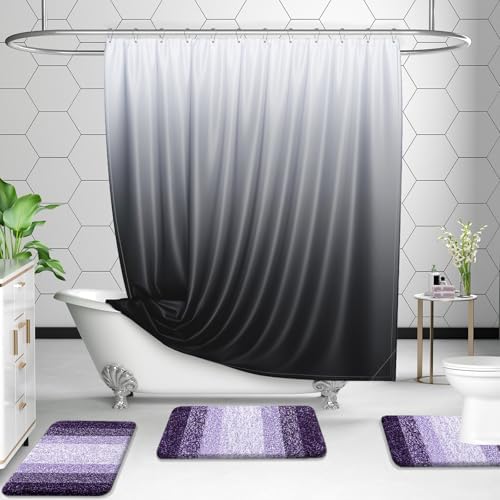 OLANLY Micorfiber Bathroom Rug Set 2 Piece, 47"x20"+24"x16"