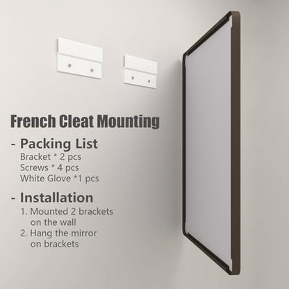 60x36 Inch Bronze Bathroom Vanity Mirror for Wall