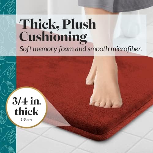 Memory Foam Bath Mat Non Slip Absorbent Super Cozy Velvet Bathroom Rug Carpet (72 inches X 24 inches, Autumn Glaze)