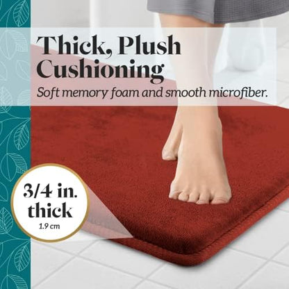 Memory Foam Bath Mat Non Slip Absorbent Super Cozy Velvet Bathroom Rug Carpet (72 inches X 24 inches, Autumn Glaze)