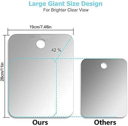APHUIME Large Fogless Shower Mirror, Anit-Fog Shaving Mirror with Hook