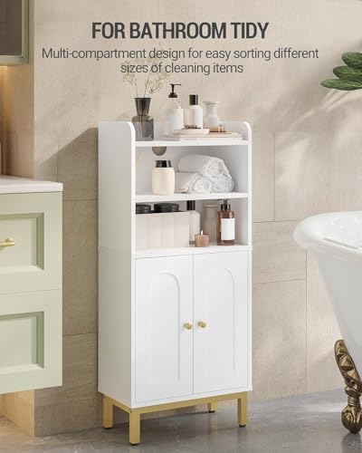 Hzuaneri Bathroom Storage Cabinet, Small Floor Cabinet with 2 Door