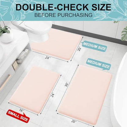 Smiry Memory Foam Bath Mat 59x20, Extra Soft and Absorbent Bathroom Rugs