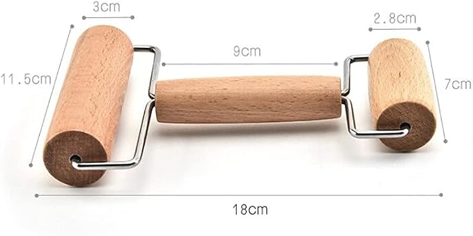 Double Head Wooden Rolling Pin Wood Pastry Pizza Roller Baking Roller Pin for Home Kitchen Baking Cooking