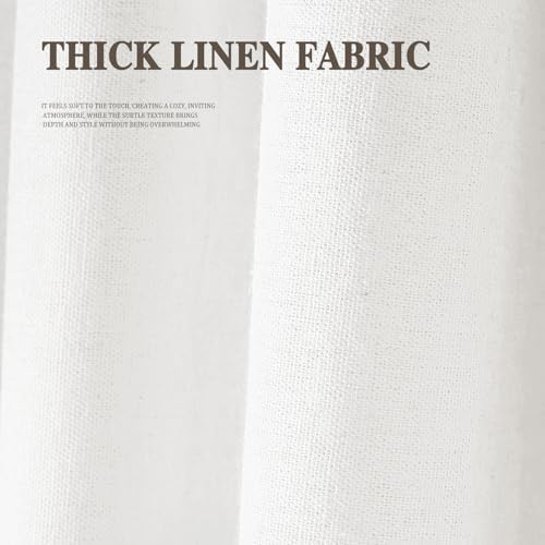 Farmhouse Shower Curtain Ruffle Linen White 72" W x 96" L