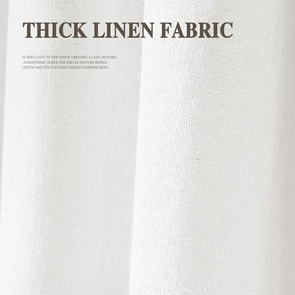 Farmhouse Shower Curtain Ruffle Linen White 72" W x 96" L