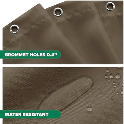 Fabric Shower Curtain Liner 72x72 Inch-Taupe Standard Size Shower Liners