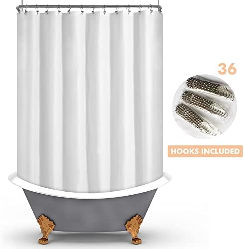 Mrs Awesome White Clawfoot Tub Shower Curtain or Liner 180x70 Extra Wide