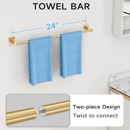 KLJKPA Bathroom Accessories Set, 4-Piece Gold Bathroom Hardware Set