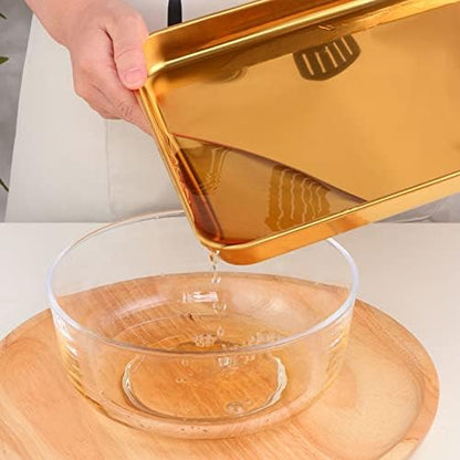 Meisha Baking Sheet with Wire Rack Set [2 Pans + 2 Tier Racks], Stainless Steel Cookie Sheet Baking Trays & Cooling Rack for Cooking, Gold