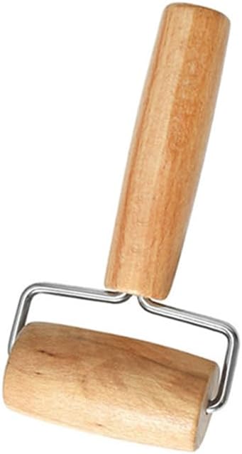 Small Rolling Pin, Wooden Dough Roller, Non-Stick Pizza Roller, Dough Baker Roller Set for Home Kitchen Baking Cooking,Multifunction Craft Clay Roller, Easy to Handle(7cm/2.75inch), Brown