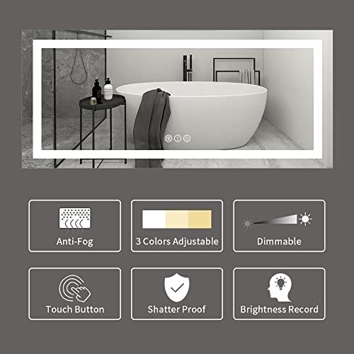 Amorho LED Bathroom Mirror, 72"X32" with Front Light and Backlit