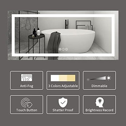 Amorho LED Bathroom Mirror, 72"X32" with Front Light and Backlit