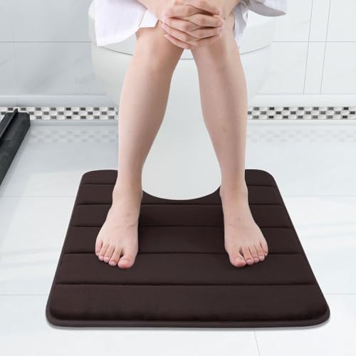 Buganda Memory Foam U-Shaped Toilet Rugs 24 x 24, Absorbent Bathroom mat