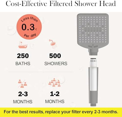 Homlord Filtered Shower Head with Handheld, High Pressure 6 Mode Showerhead